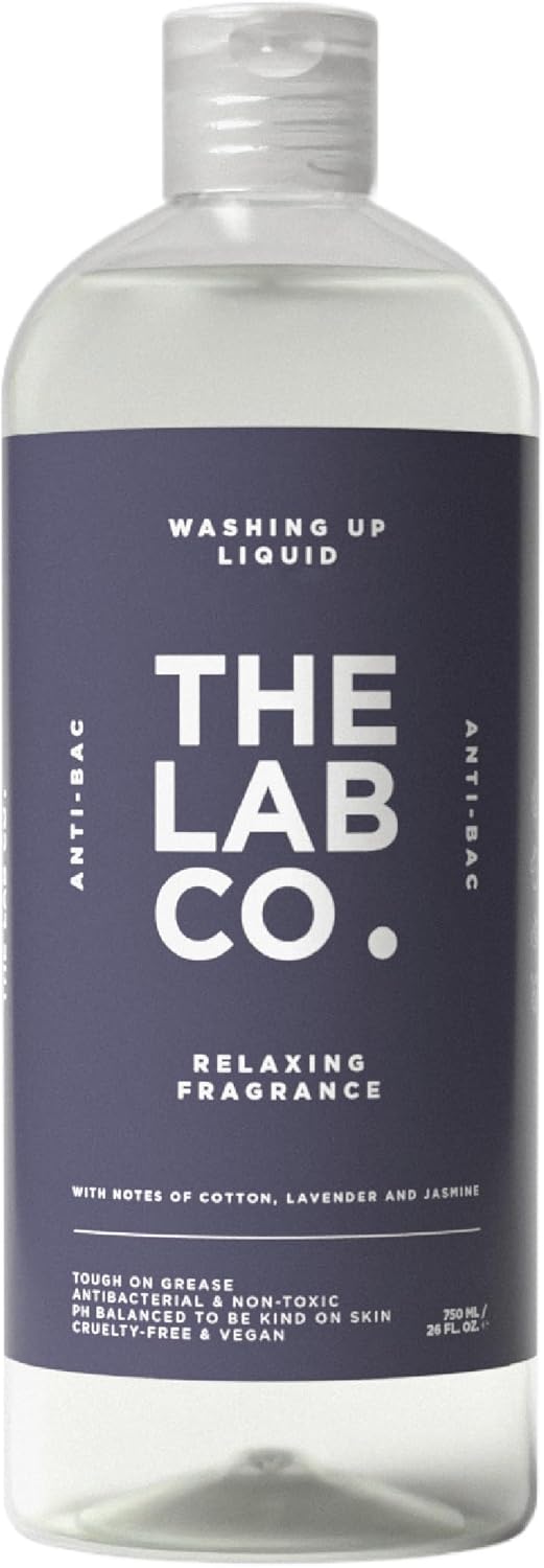 The Lab Co. Washing Up Liquid 750ml antibacterial dishwashing Relaxing Fragrance Cotton Lavender and Jasmine