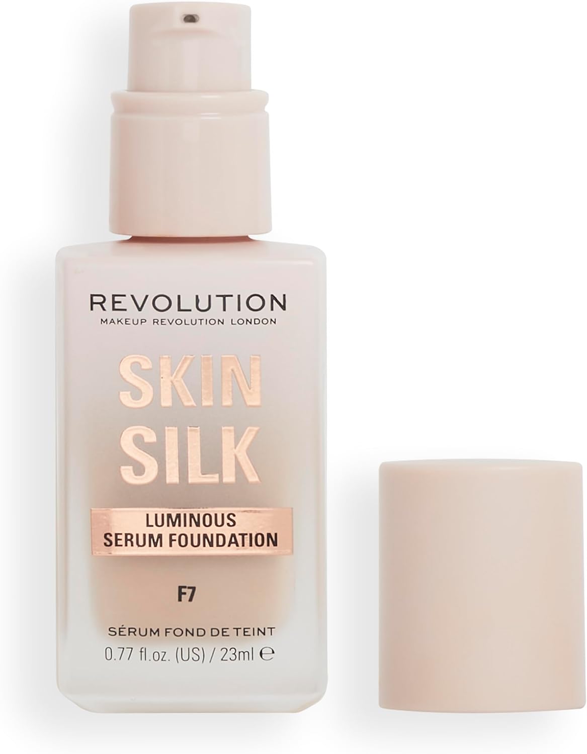 Makeup Revolution, Skin Silk Serum Foundation, Light to Medium Coverage, Contains Hyaluronic Acid, F7, 23ml