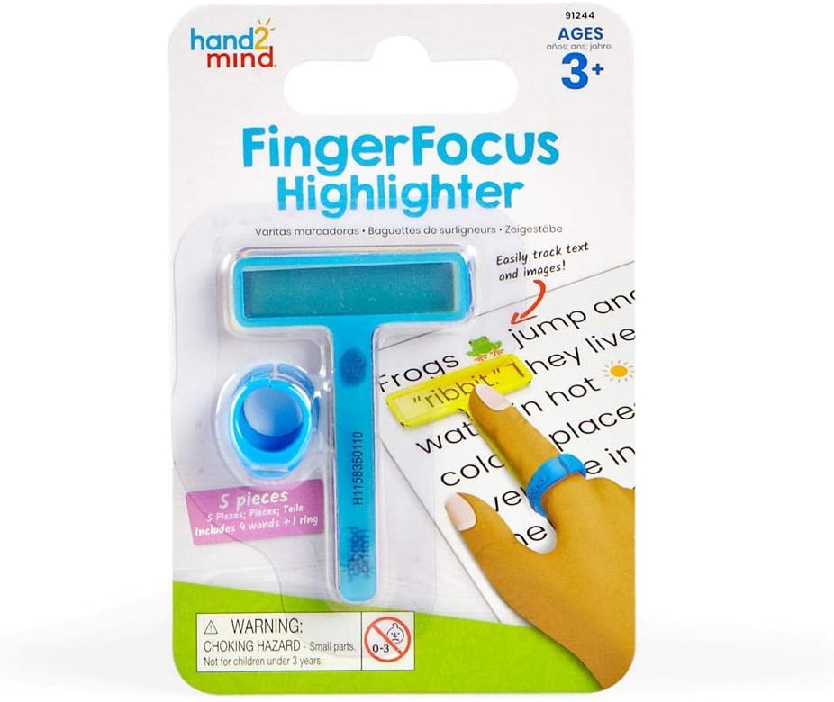 Learning Resources FingerFocus Highlighter Individual Blister Pack, Yellow Age 3+