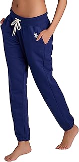 U.S. Polo Assn. Womens Sweatpants with Pockets, French Terry Womens Joggers or Wide Leg Sweatpants for Women