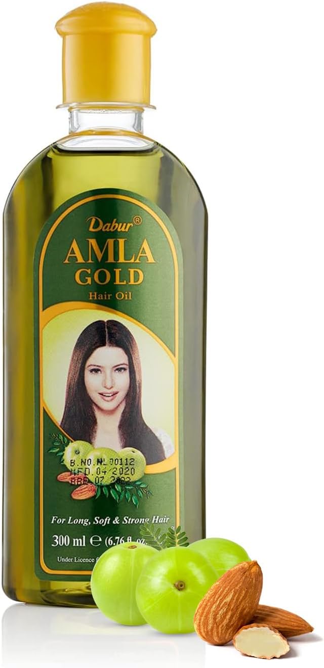 Dabur Amla Gold Hair Oil - 300ml | For Naturally Beautiful, Long, Soft & Strong Hair | Blend with Almond, Amla & Henna | For Root To Tip Nourishment