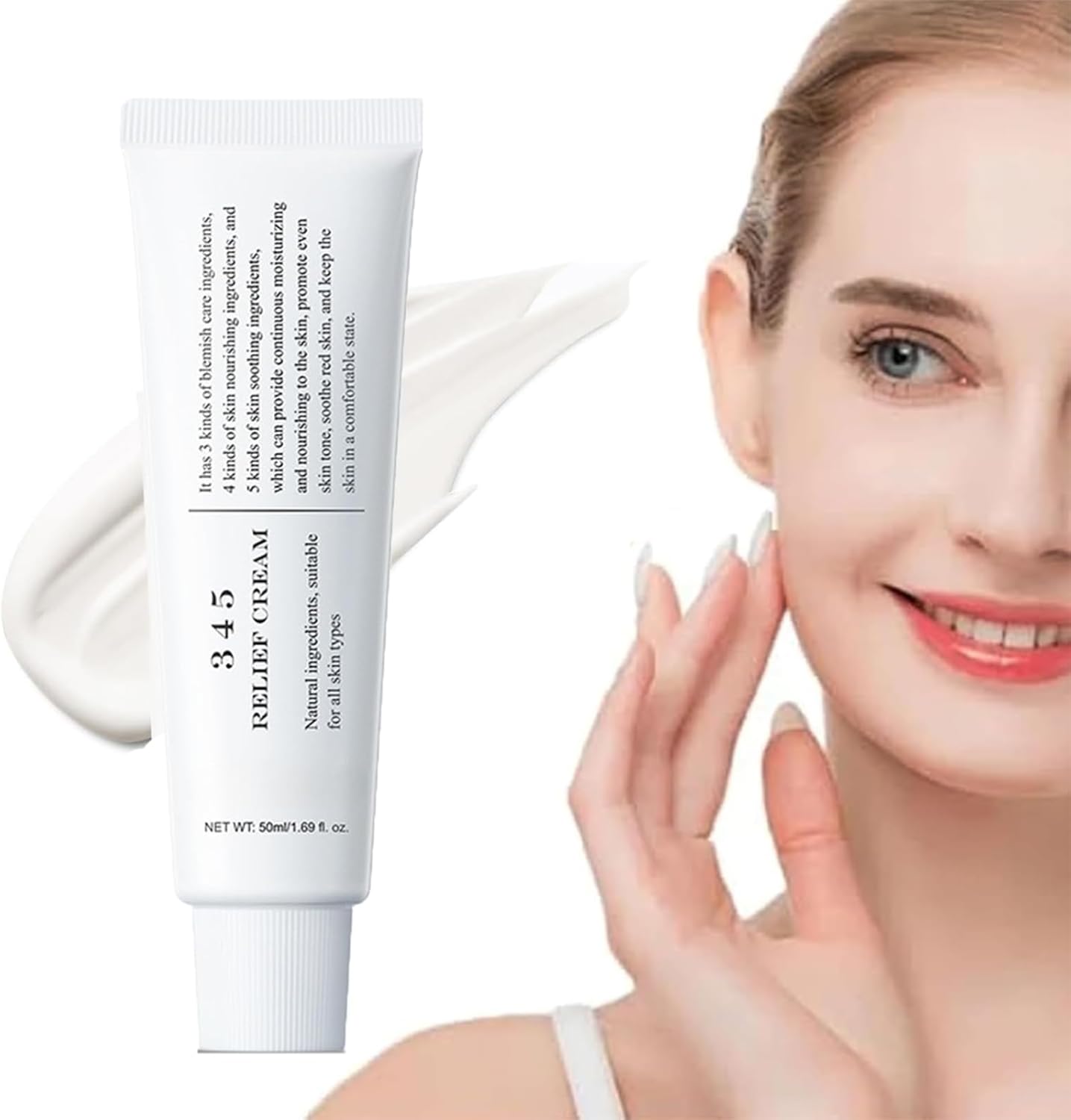 345 Relief Cream, 345 Relief Anti-Sugar And Anti-Oxidation, Skin Barrier Repair Cream,Soothing Face Moisturiser Cream,to Solve Skin Defects And Moisturize The Skin 50ml