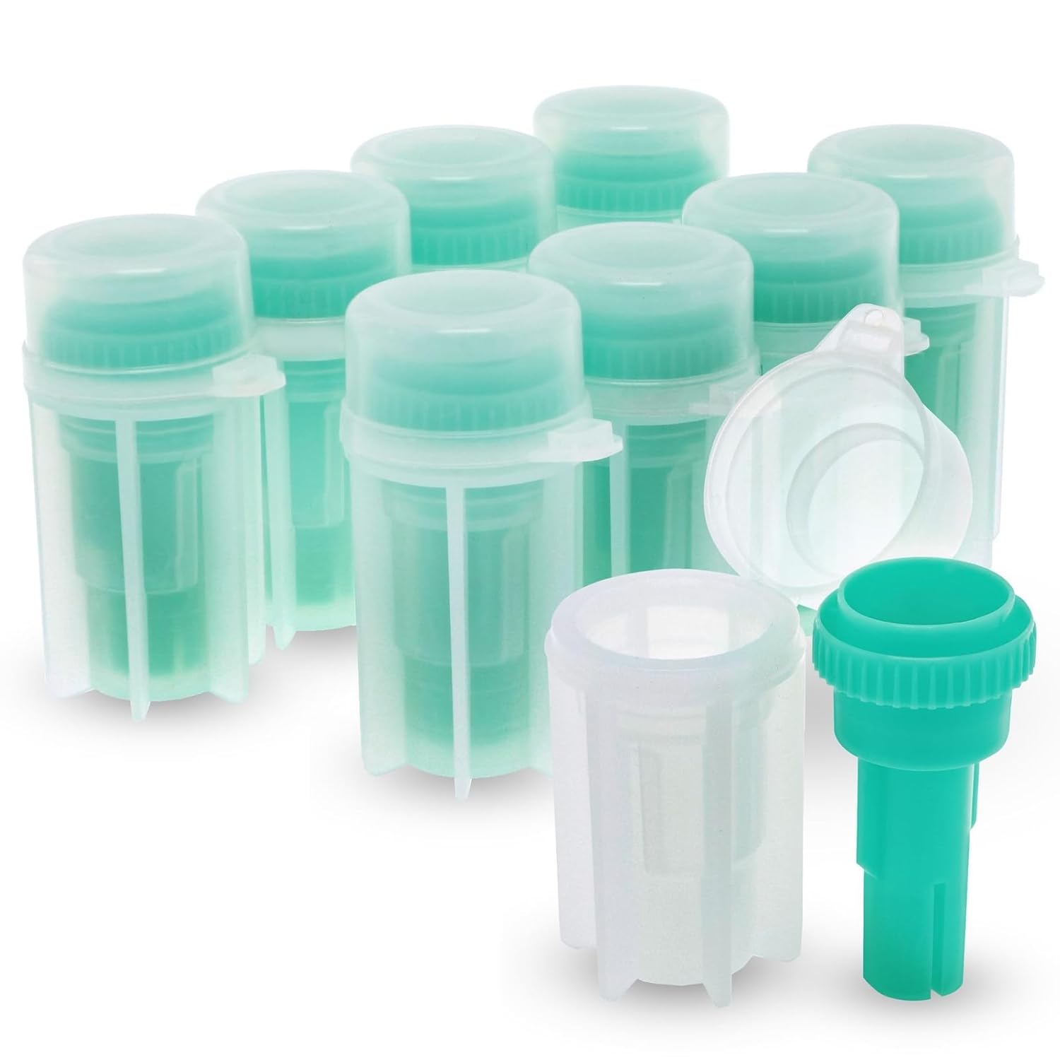 Fecal Test Kit for Pets (White and Green, 50 Pack) - Fecal Sample Container Dogs - Easy to Use - Essential for Pet Owners
