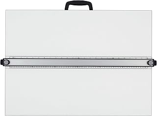 Acurit PXB 20” x 26” Drawing Board for Artists and Designers - Portable Workspace for Drawing, Sketching, Drafting, Painting - Fixed Angled Laminated Surface with Ruler and Parallel Motion Bar