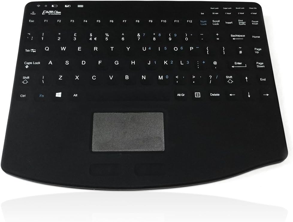 AccuMed 540 V3 - RF 2.4GHz Wireless Mini Sealed IP67 Antibacterial Medical/Clinical Keyboard with Touchpad