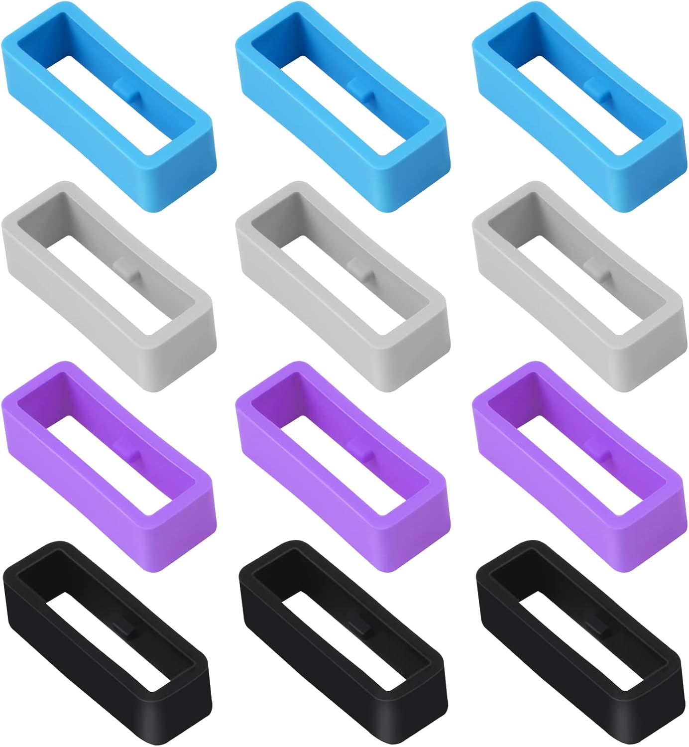 Vicloon Watch Band Loop, 12 Pack Silicone Watch Band Holder Watch Strap Keeper 18mm, 20mm, 22mm Smartwatch Band Retainer Loop Watch Fastener Rings