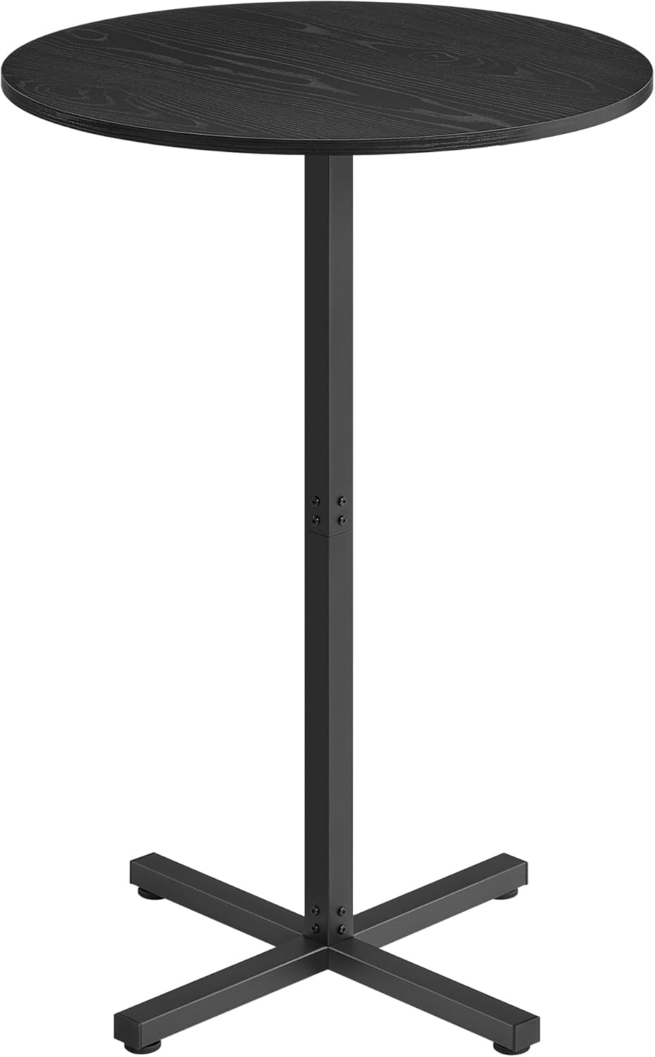 VASAGLE Bar Table, High Dining Table, Metal Frame, 60 x 60 x 104.5 cm, Easy to Assemble, With Cross Base, for 2-3 People, Modern, Ebony Black LBT361B01