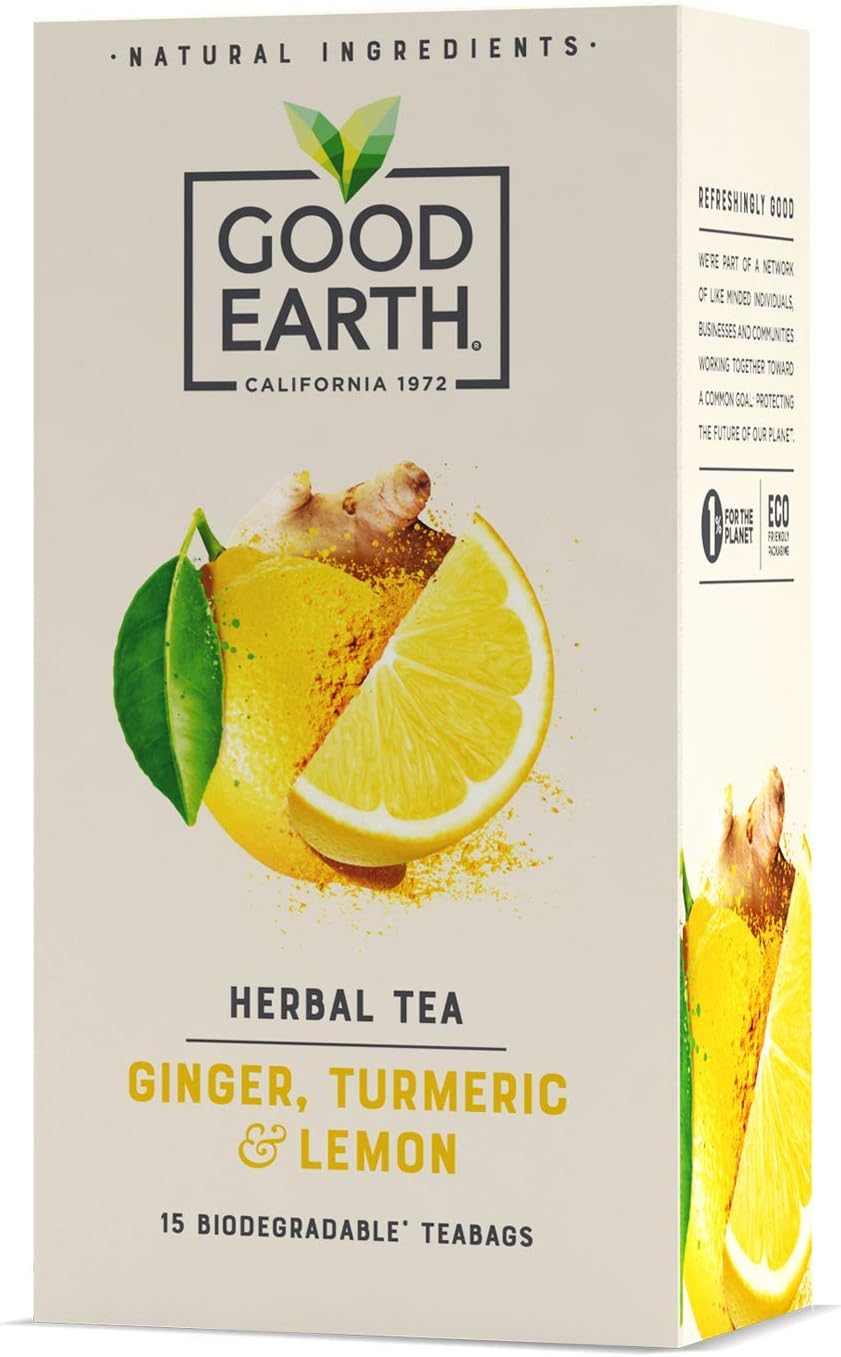Good Earth Ginger, Turmeric and Lemon Tea, 15 Bags