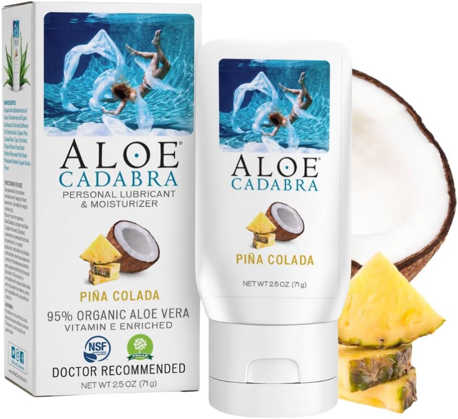 Aloe Cadabra Organic Water Based Lube, Pina Colada, 2.5oz, 1 Pack