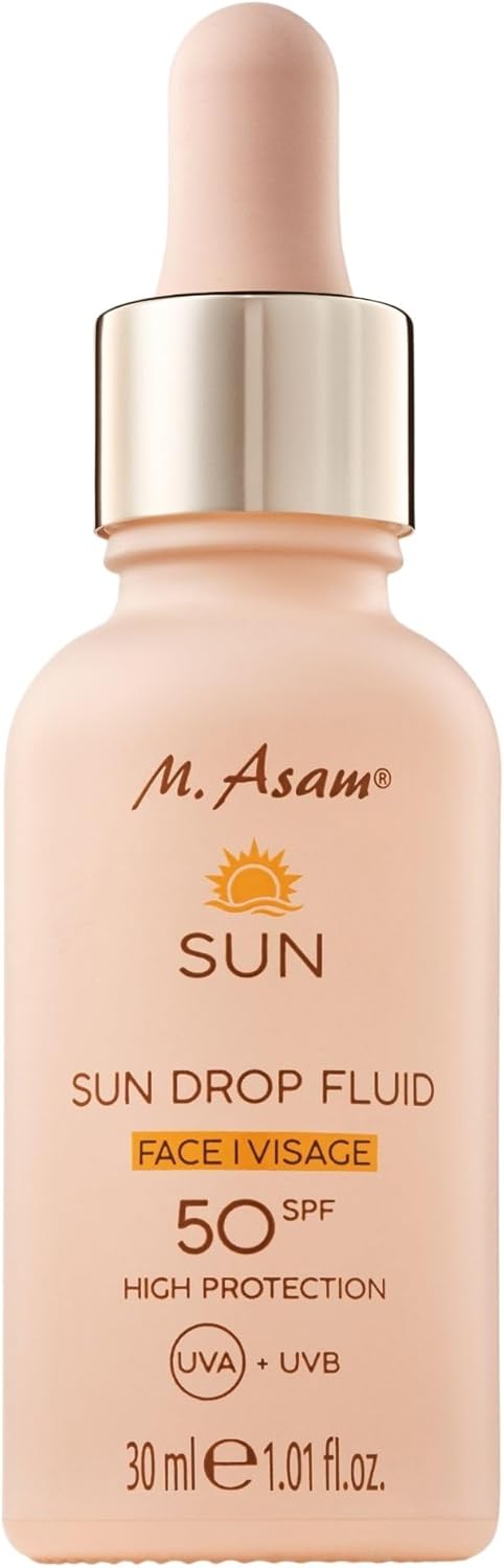 M. Asam SUN Drop Fluid SPF 50 (30ml) – Nourishing face sun protection serum with intensive protection against UVA & UVB radiation & skin ageing, nourishing aloe vera & hyaluronic acid, vegan face care