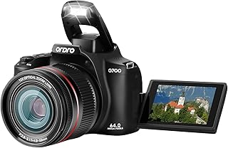 Ordro Digital Camera 3.0" IPS Touch Screen 12X Optical Zoom 30X Digital Zoom 4K 24FPS 1080P Full HD 60FPS AF/MF Vlogging Camera (Black)