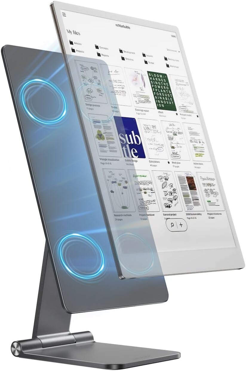 LULULOOK Magnetic Stand for Remarkable Paper Pro 2024 11.8" Foldable & 360° Rotating Floating Desk Holder, Premium Aluminum Adjustable Tablet Portable Stand for Remarkable Paper Pro (2024 Model)