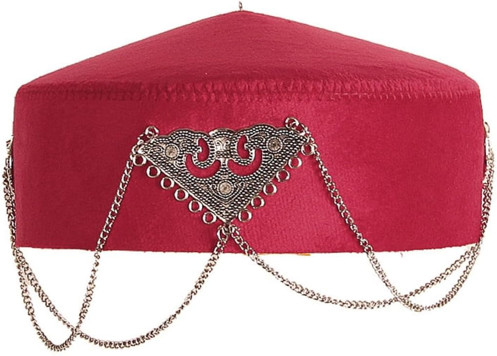 GMBYLBY Traditional Kazakh Hat With Elegant Fringed For Cultural Event And Everyday Wear Breathable Polyester Ethnic