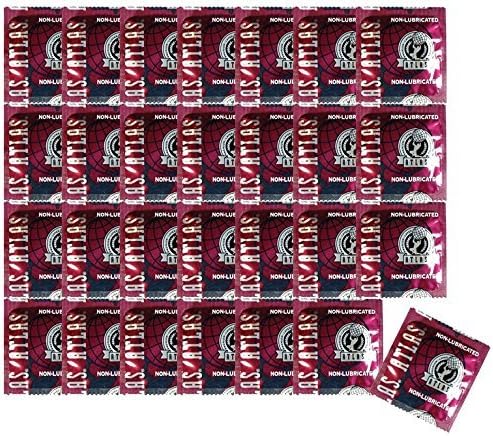 Atlas Premium Condom Non-lubricated Latex Condoms Bulk : Pack 100 Condoms