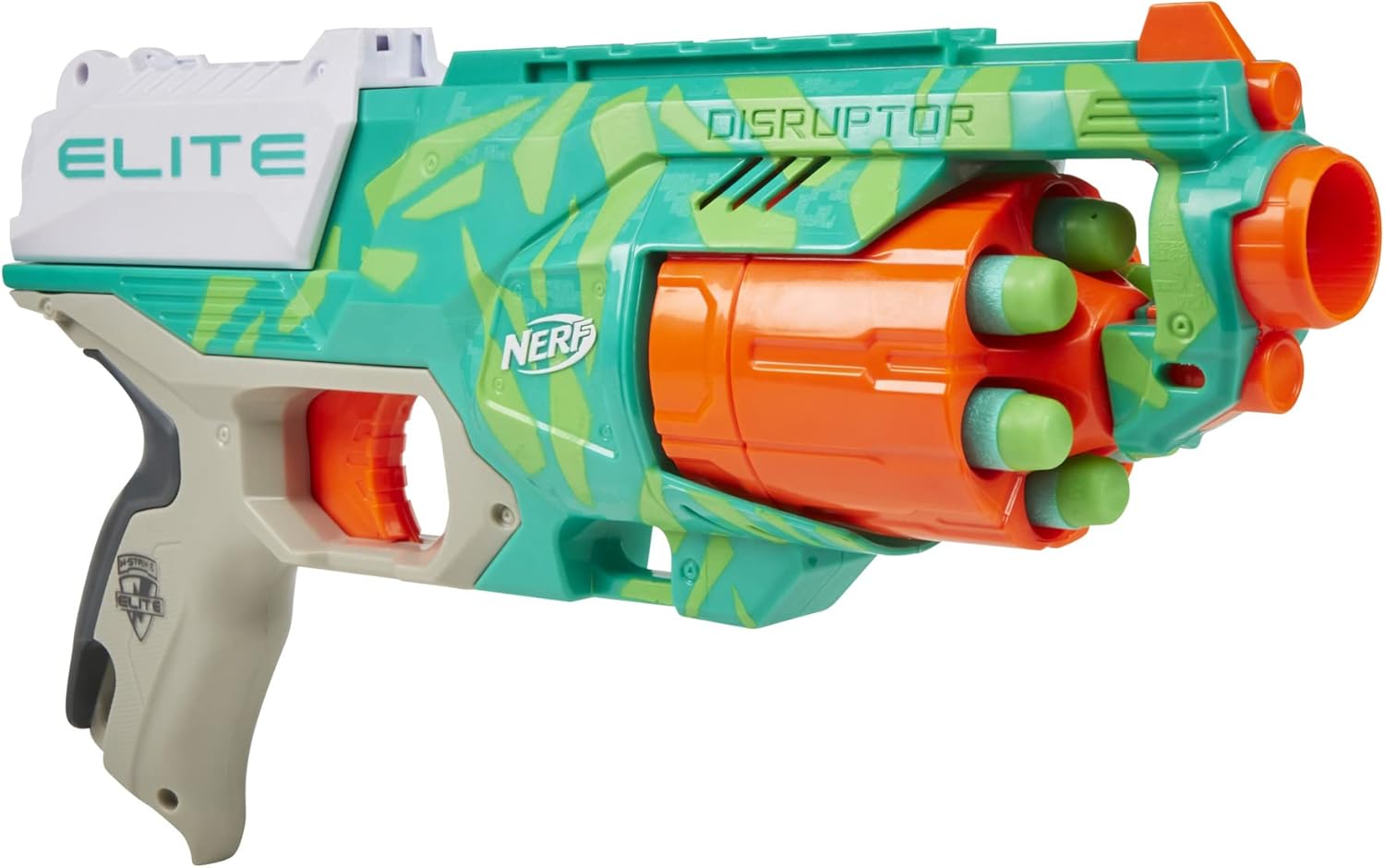NERF Elite Disruptor Dynamic Green Dart Blaster, Rotating Drum, Slam Fire, Kids Outdoor Toys for 8 Year Old Boys & Girls (Amazon Exclusive)