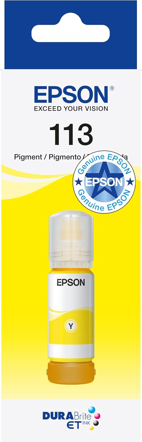 Epson EcoTank 113 Genuine Ink Bottle | Yellow| High Yield - Up to 6,500 Pages | Brand-made for Optimal Results