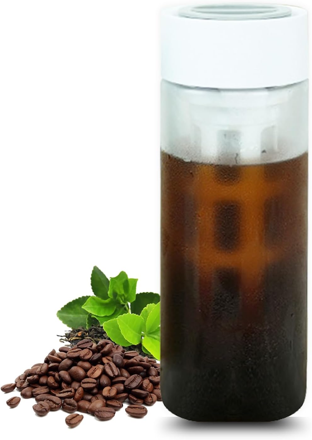 Ideal Swan Cold Brew Coffee Maker - 650ml Portable Iced Coffee Maker with Fine Mesh Filter, Versatile Cold Brew Tea Bottle for Coffee and Juice, Iced Coffee Machine for Summer, Outdoor, Travel, Home