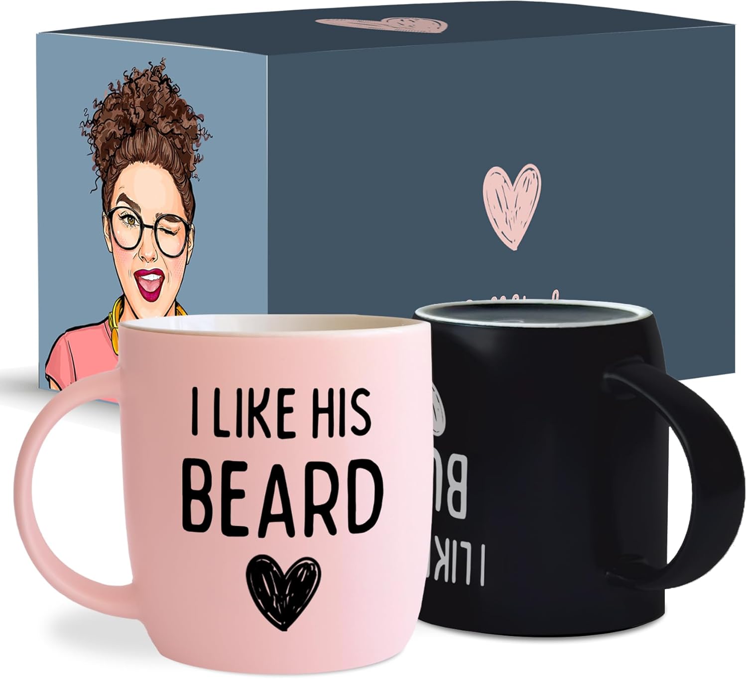 Triple Gifffted Funny Couples Gifts for Christmas, Wedding Anniversary, Engagement, Valentines Day Girlfriend Boyfriend Couple Gift, His & Hers, Bride & Groom, Him & Her, Ceramic, 380ML