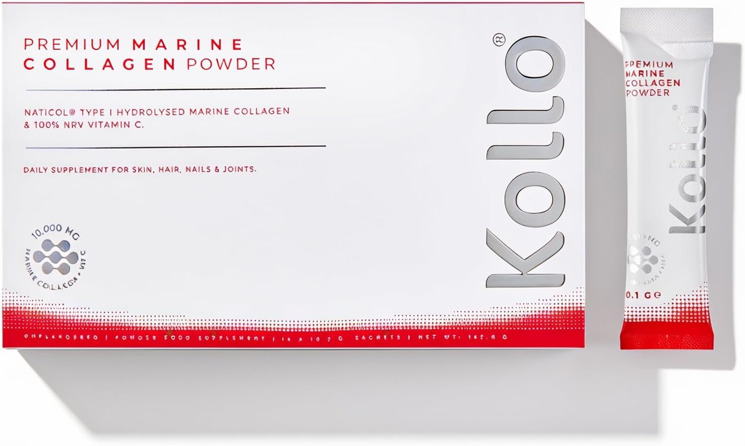 Kollo Premium Marine Collagen Powder Sachets – Collagen Powder Unflavoured Sachets for Women & Men – Hydrolysed Marine Collagen Peptides – Informed Choice Certified – Pack of 14