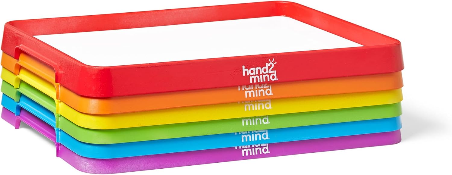Learning Resources Magnetic Dry-Erase Activity Trays Set of 6, Ages 3+, A4 Paper Sized, Stackable Activity Trays, Whiteboards for Kids, Durable Multipurpose Activity Trays, Classroom Essentials