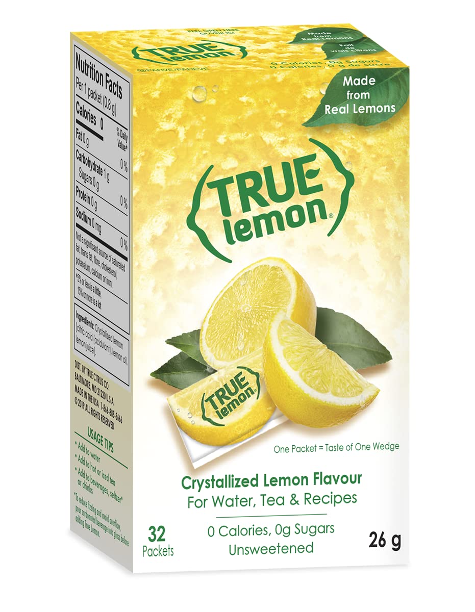True Lemon - Crystallized Lemon For Water, Tea - Single-Serve Packets - Water Enhancer - 32-count