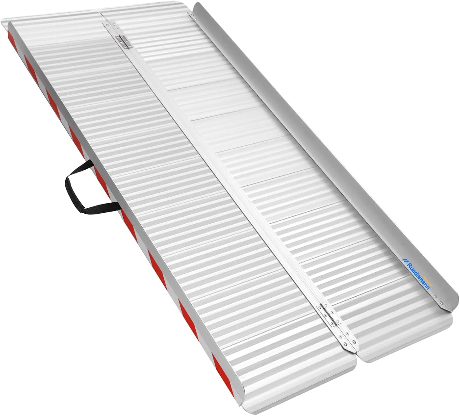 Ruedamann 6FT Sturdy Wheelchair Ramp, Durable Aluminum with 800lbs Load Capacity, Anti-Slip and Foldable Threshold Ramp for Electric Wheelchairs, Heavy Scooters, Curbs, Steps and Stairs, (Pack of 1)