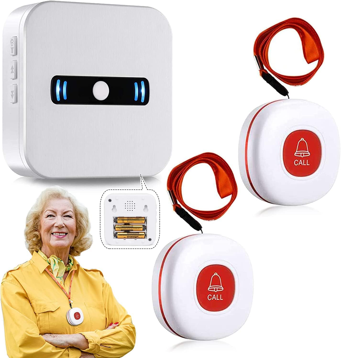 DAYTECH Portable Wireless Personal Alarms 1 Portable Receiver 2 Button