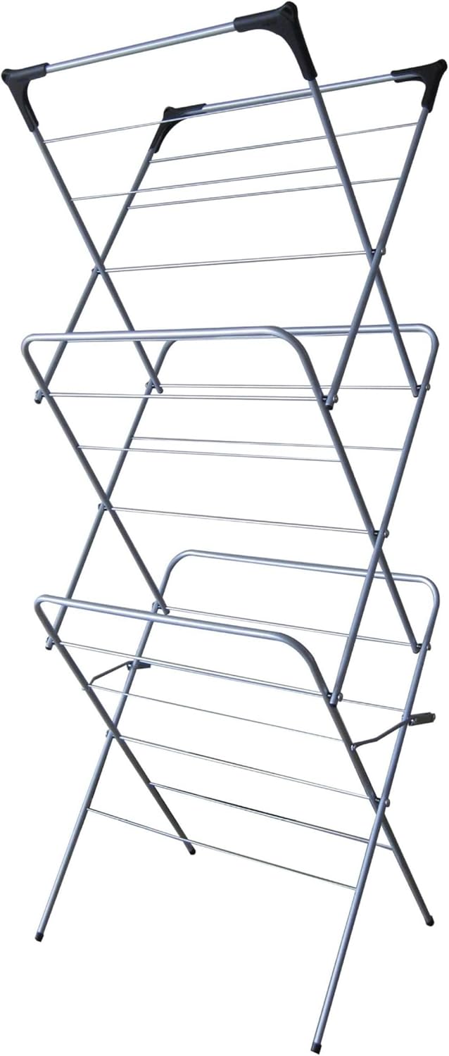 Haden 3 Tier Foldable Clothes Airer - Lightweight And Sturdy Drying Rack, Indoor And Outdoor Use, Compact, Durable, And Easy Storage For Small Spaces, Affordable Airers Clothes Indoor Foldable
