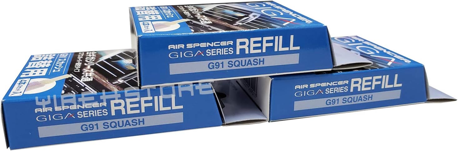 Air Spencer Giga, Giga Clip Stick Refill 3-Box Squash Scent, Design for GIGA Clip, Clipia, Clipia II, Bijou, Cross, LuxDry, Rijoure Refill