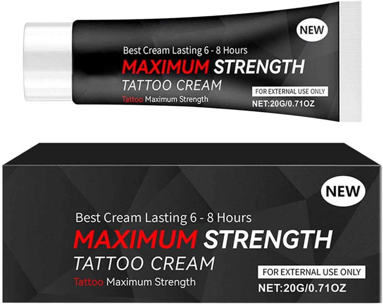 Tattoo Numibing Cream Gel, 6-8 Hours Maximum Strength Tattoo Cream, Keep Tattoos Bright And Long-Lasting, Moisturizing & Soothing For External Use, 20g (1PC)