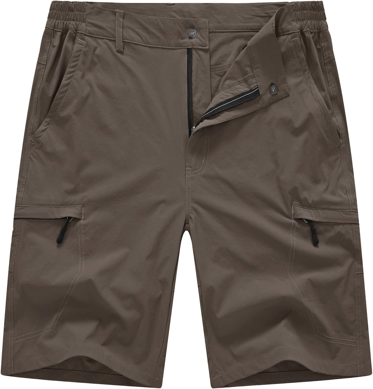 BASUDAM Men's Cargo Hiking Shorts Stretch Quick Dry Lightweight Work Shorts 6 Pockets for Camping Travel