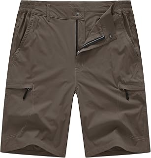 BASUDAM Men's Cargo Hiking Shorts Stretch Quick Dry Lightweight Work Shorts 6 Pockets for Camping Travel