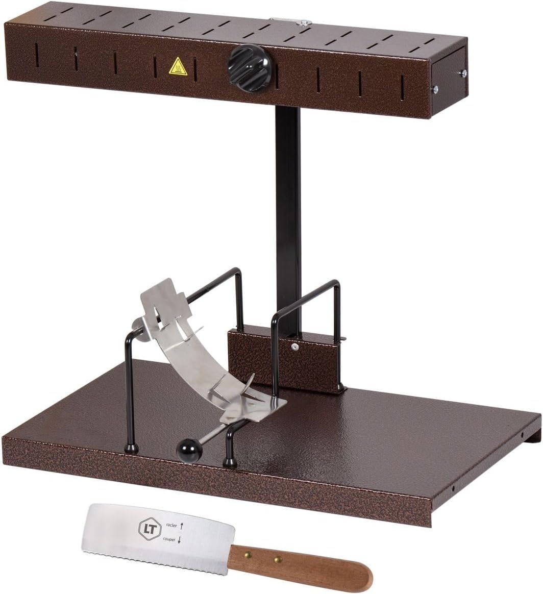 BRON COUCKE - Commercial Raclette Cheese Melter "Alpage" - Traditional French Raclette for Half Wheel - Commercial and Home Use - Adjustable Heating Rod - 110V - US Cord - Made in France