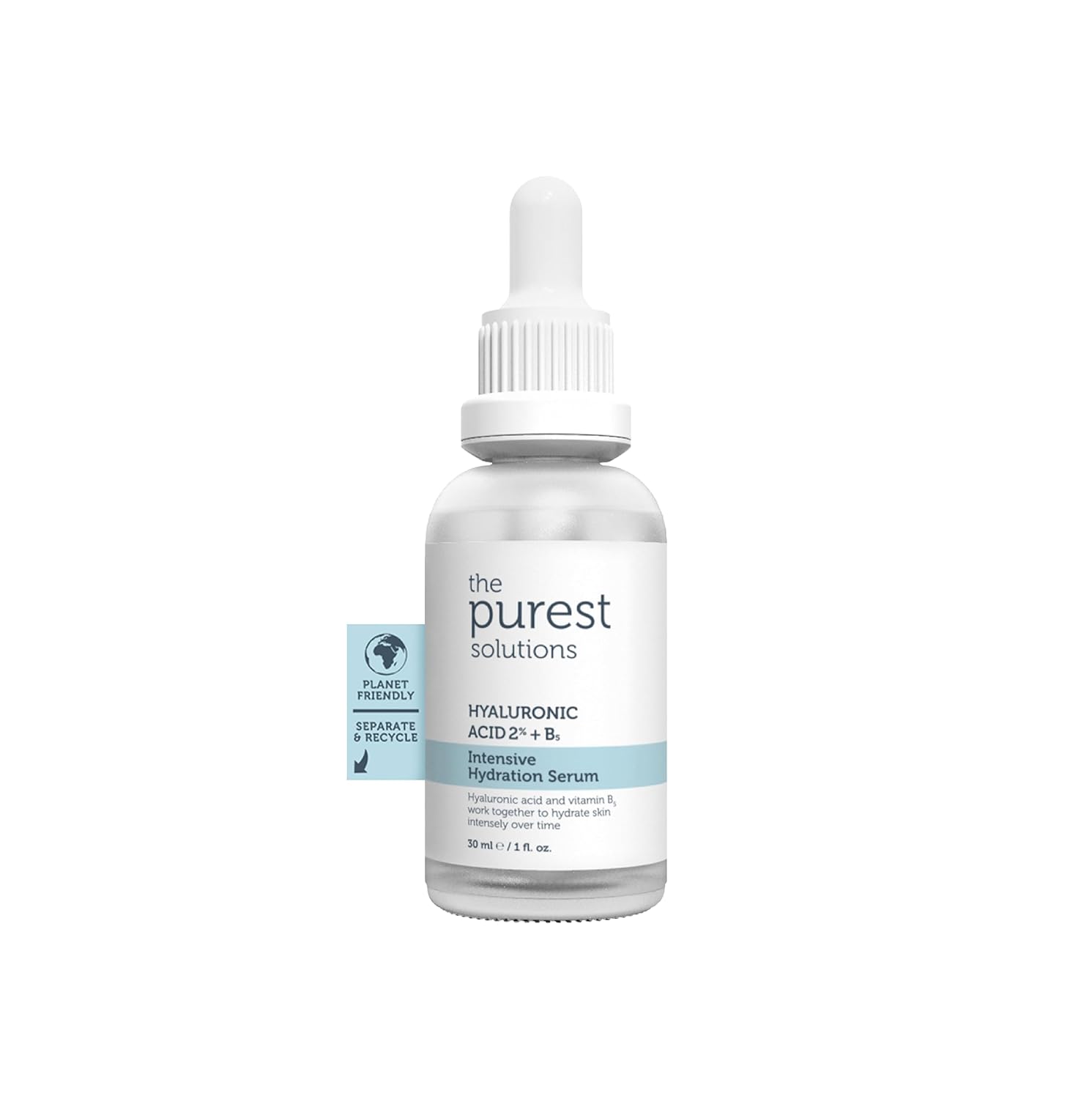The Purest Solutions Intensive Hydration Serum (Hyaluronic Acid 2% + B5) - Moisturizing Anti-Aging Care for All Skin Types - Vegan | Cruelty Free | Eco Friendly (1 fl. oz)
