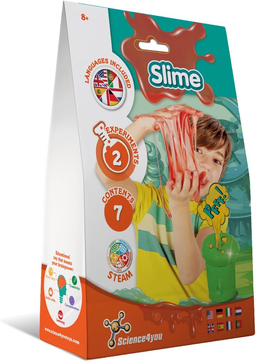 Science4you Slime Kit for Kids Age 8+ - Squishy Making Kit, Butter and Fluffy Slime, A Educational Toy for Kids with 2 Experiments, Science Gifts for Girls & Boys Age 7 8 9+ Years Old