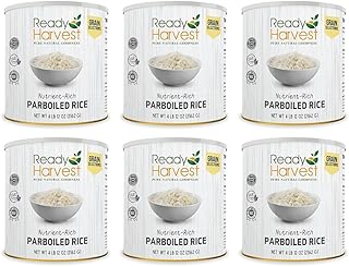 Ready Harvest Parboiled Rice White Rice | Emergency Food, Survival Food, Bug Out Bag, Camping Essentials, Camping Food, Pantry Staples | Preparedness Items #10 Can | 25-year Shelf Life 4lbs