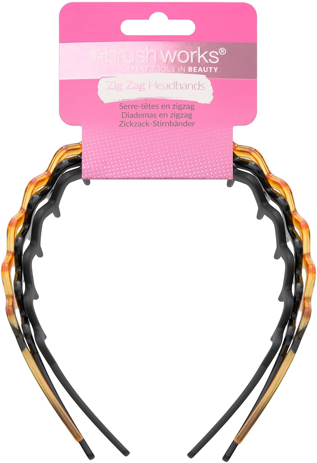 Brushworks Zig Zag Headband - 3 Pack