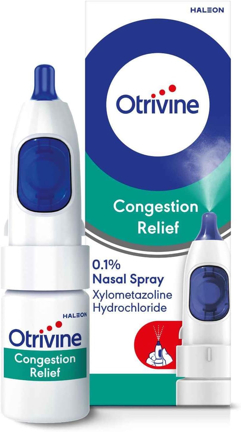 Otrivine Decongestant Nasal Spray, Nose Spray for Congestion & Blocked Nose Relief, 10ml