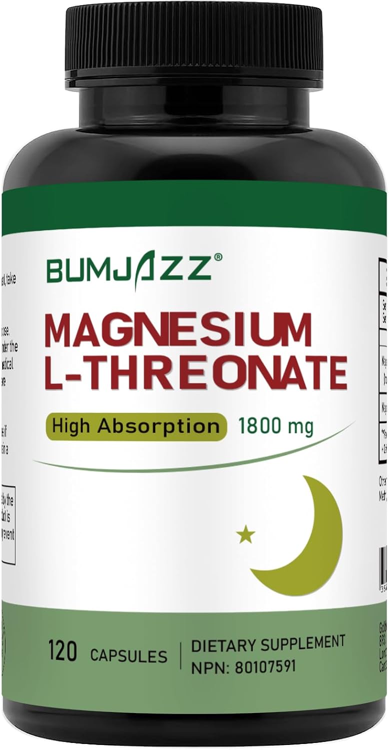 Magnesium L-Threonate Capsules Supplement 1800mg - 120 Counts