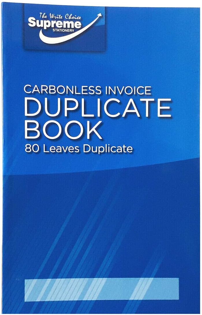 Invoice Carbonless Duplicate Book 80 Leaves Duplicate 8" X 5" Invoice Book