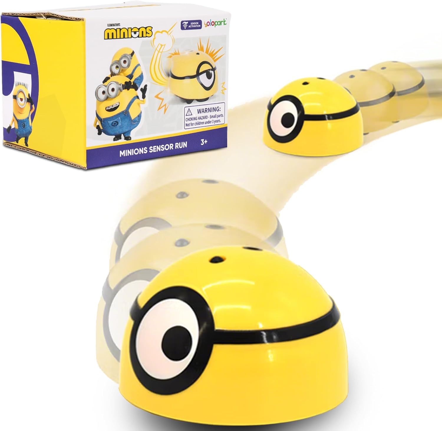 YOLOPARK Minions Sensor Run Remote Control Toy with Auto-Roaming, Voice & LED Effects, Obstacle Avoidance, Tap Activation & Hand Sensor for Kids Age 3+