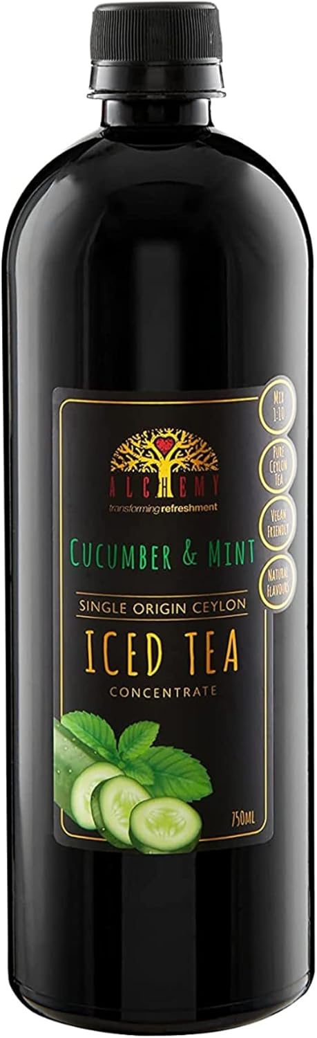 Alchemy Cucumber and Mint Iced Tea Cordial Syrup Concentrate for Cocktails & Mocktails (1 x 750ml)