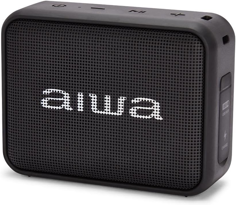 Aiwa BS-200BK: Portable Wireless Bluetooth Speaker, True Wireless Stereo, Waterproof, Black