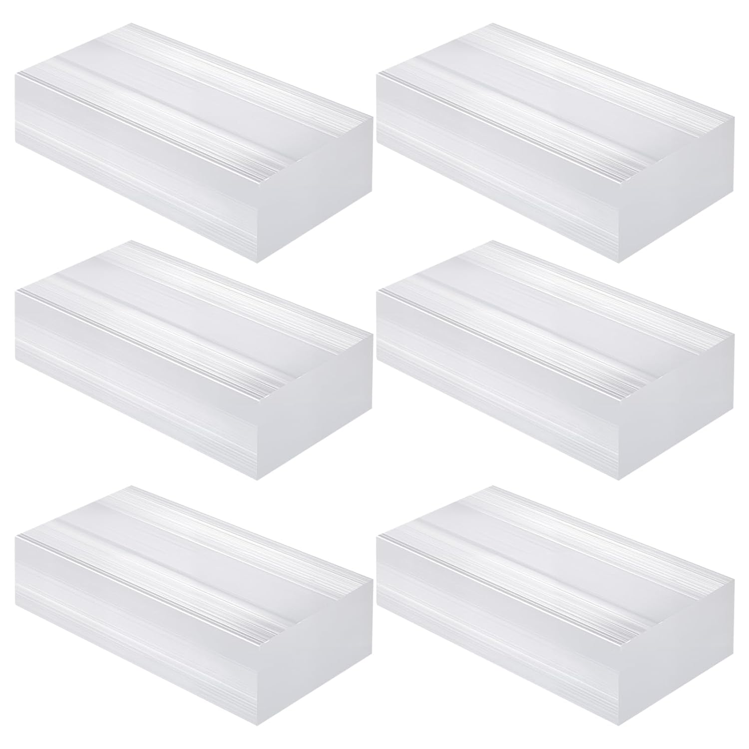 JEUIHAU 6 PCS 1 x 2 x 4 Inch Square Aluminum Bar, Aluminum Block 6061 Flat Bar Block for Milling Lathe Work