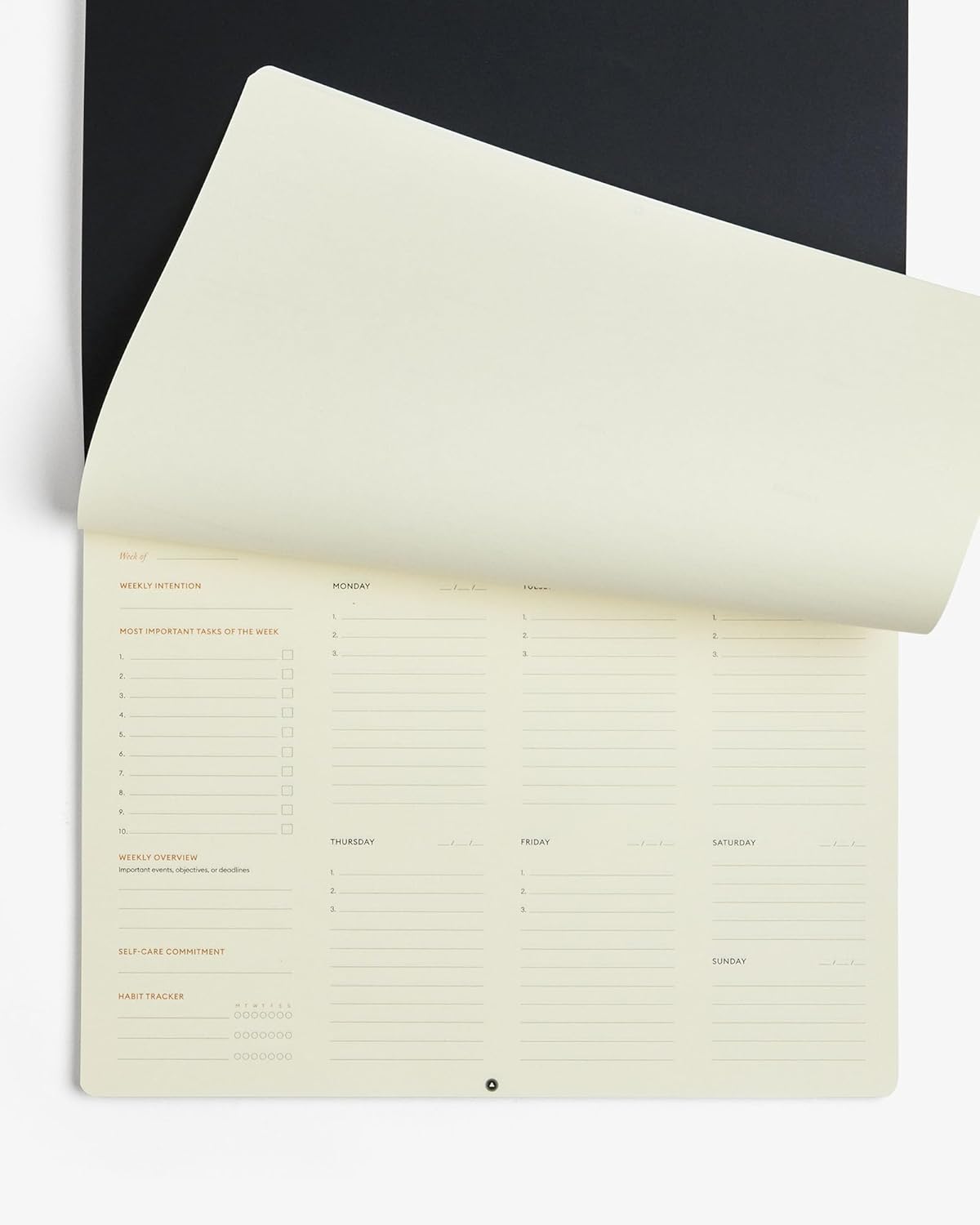 Intelligent Change A4 Undated Productivity Daily Deskpad (3 Months) - Tear-Out To-Do List Sheets with Habit and Mood Tracker - Schedule Planner for Time-Management and Mindfulness - Black Notepad