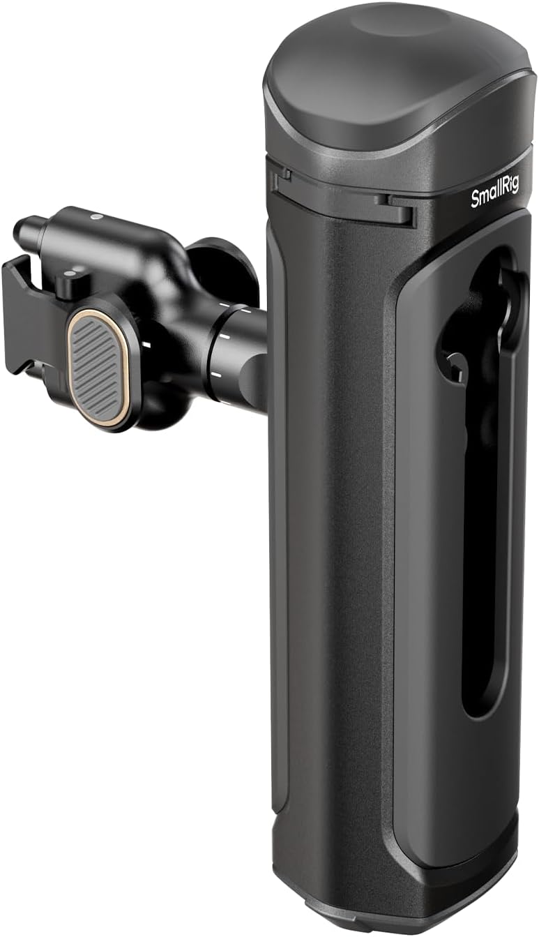 SMALLRIG Rotatable Quick Release Side Handle for SMALLRIG Quick Release Phone Cages, Aluminum Phone Cage Handle Grip with Infinite Rotation, Quick Release Adapter and Built-in Cold Shoe - 4403B