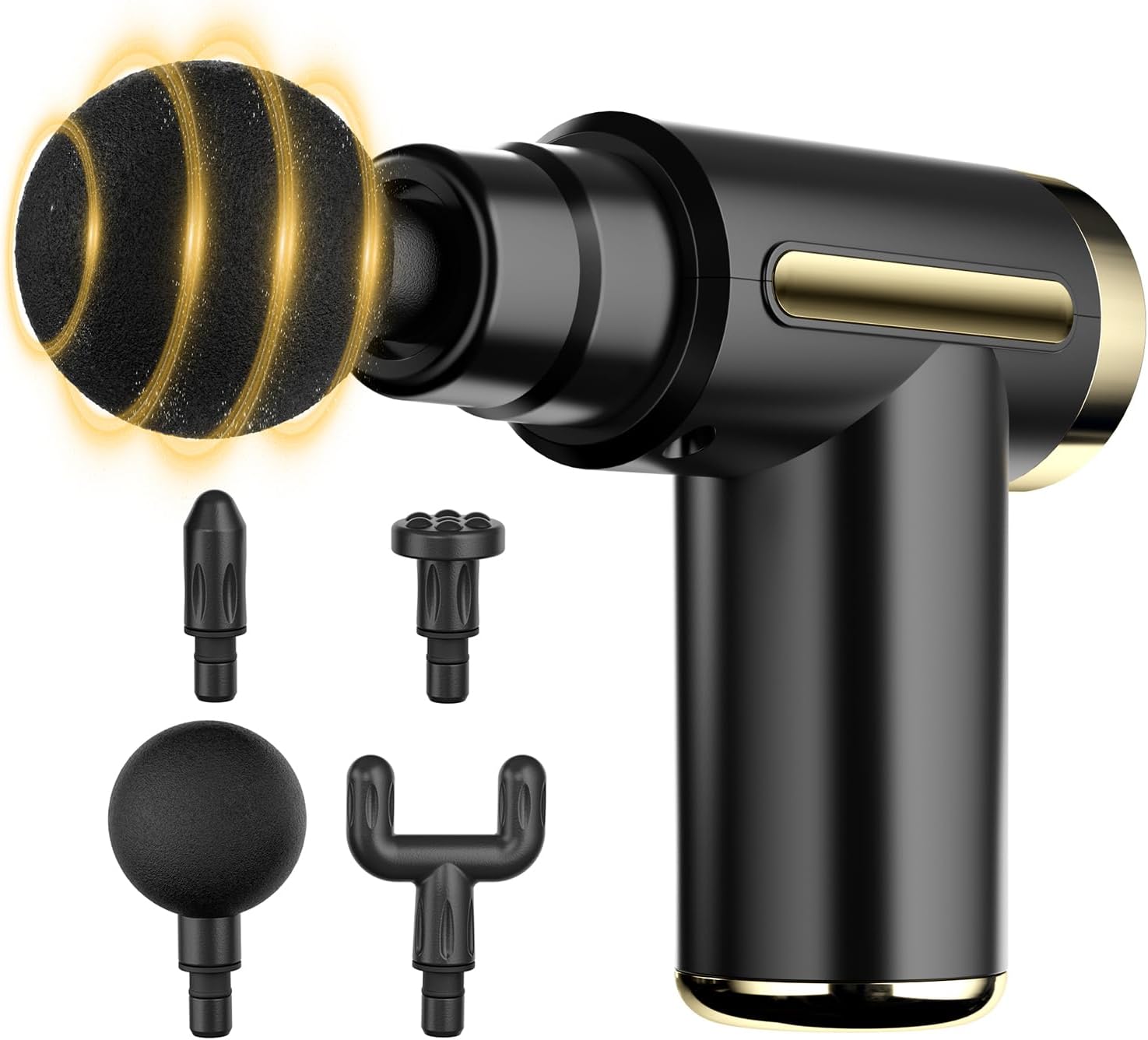 cotsoco Mini Handheld Massage Gun, Deep Tissue with 6 Speeds, Cordless Muscle Massager with 4 Heads,Type-C Charging, Travel Size, Best Gifts