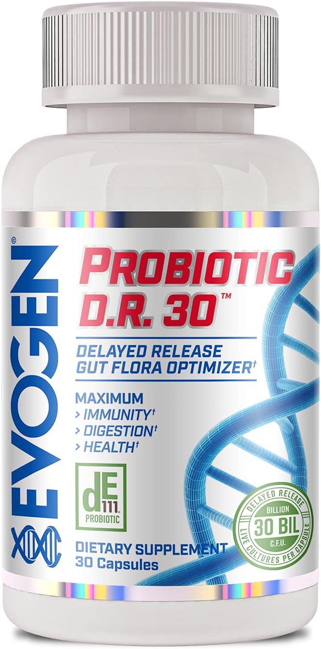 Evogen Probiotic D.R. 30 | Delayed Release Gut Flora Optimizer | Supports Immunity, Digestion, & Health | 30 Billion CFUs | 30 Capsules