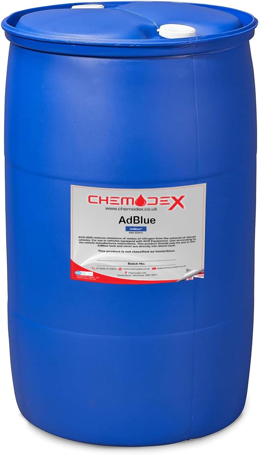 Chemodex Eco-Add Adblue Barrel 205L 205 Litre Plastic Drum Euro 5/6 ISO 22241 Compliant Diesel Fuel Additive For Car & Commercial (205L)