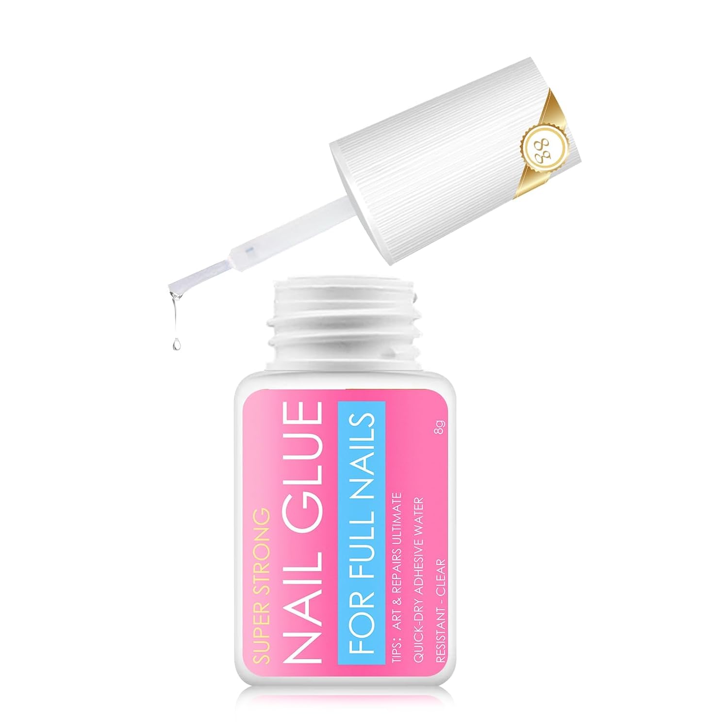1 Pcs Professional Nail Adhesive, Nails Glue for Tips, Nailglue for Press Ons, Easy Application Long-Lasting Fast Nails Glue, for Home and Professional Use